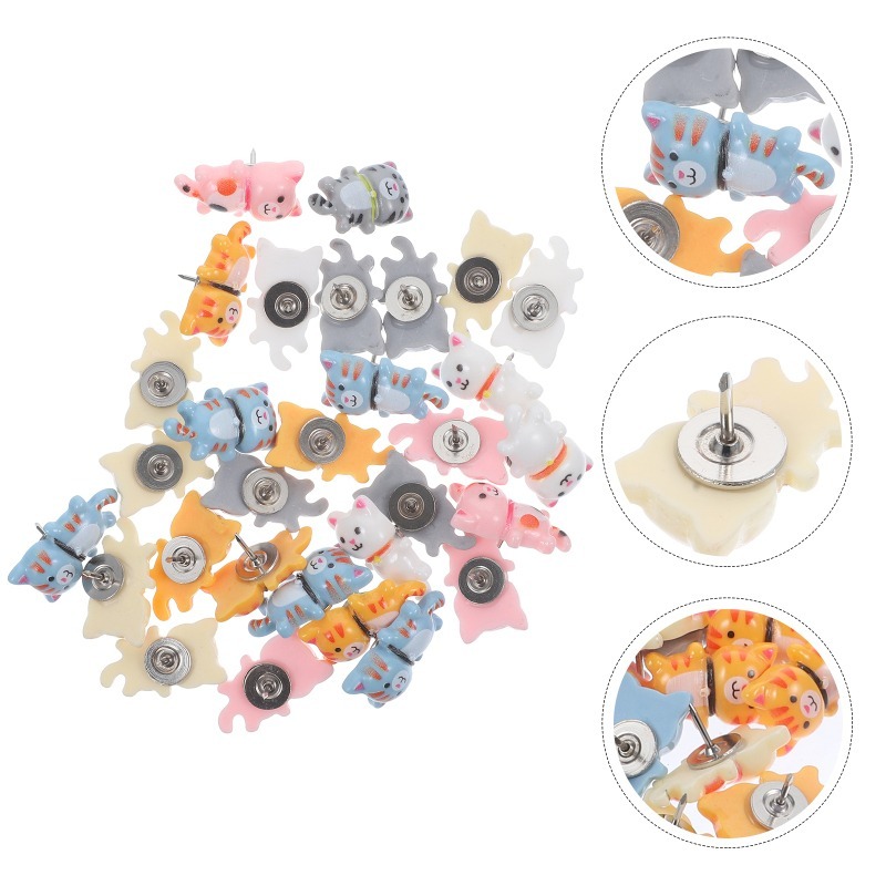 20Pcs Cute Resin Cat Push Pins - огляд і ціна Home Office Image