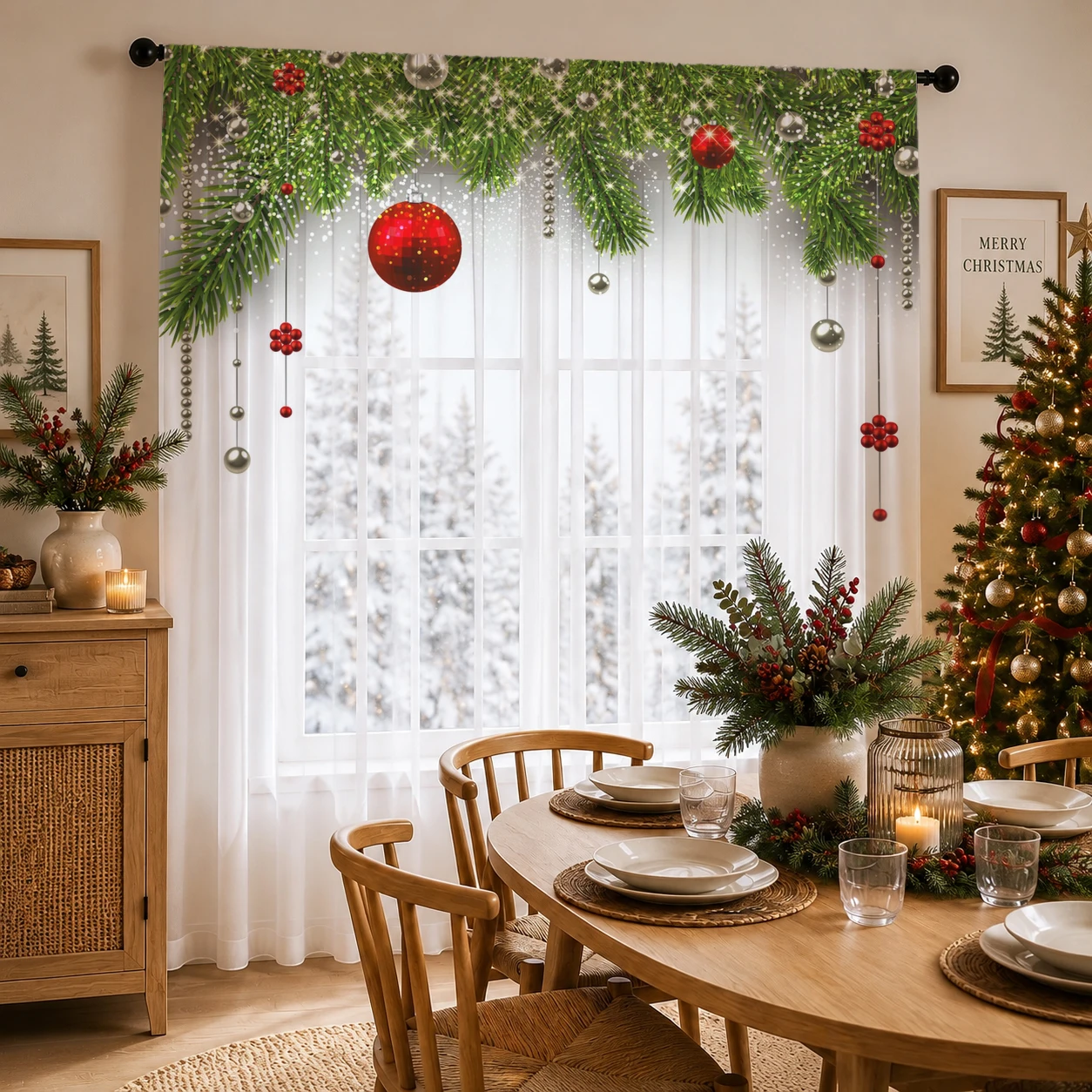 Christmas Gradient Sheer Curta - огляд і ціна Home Office With Plants