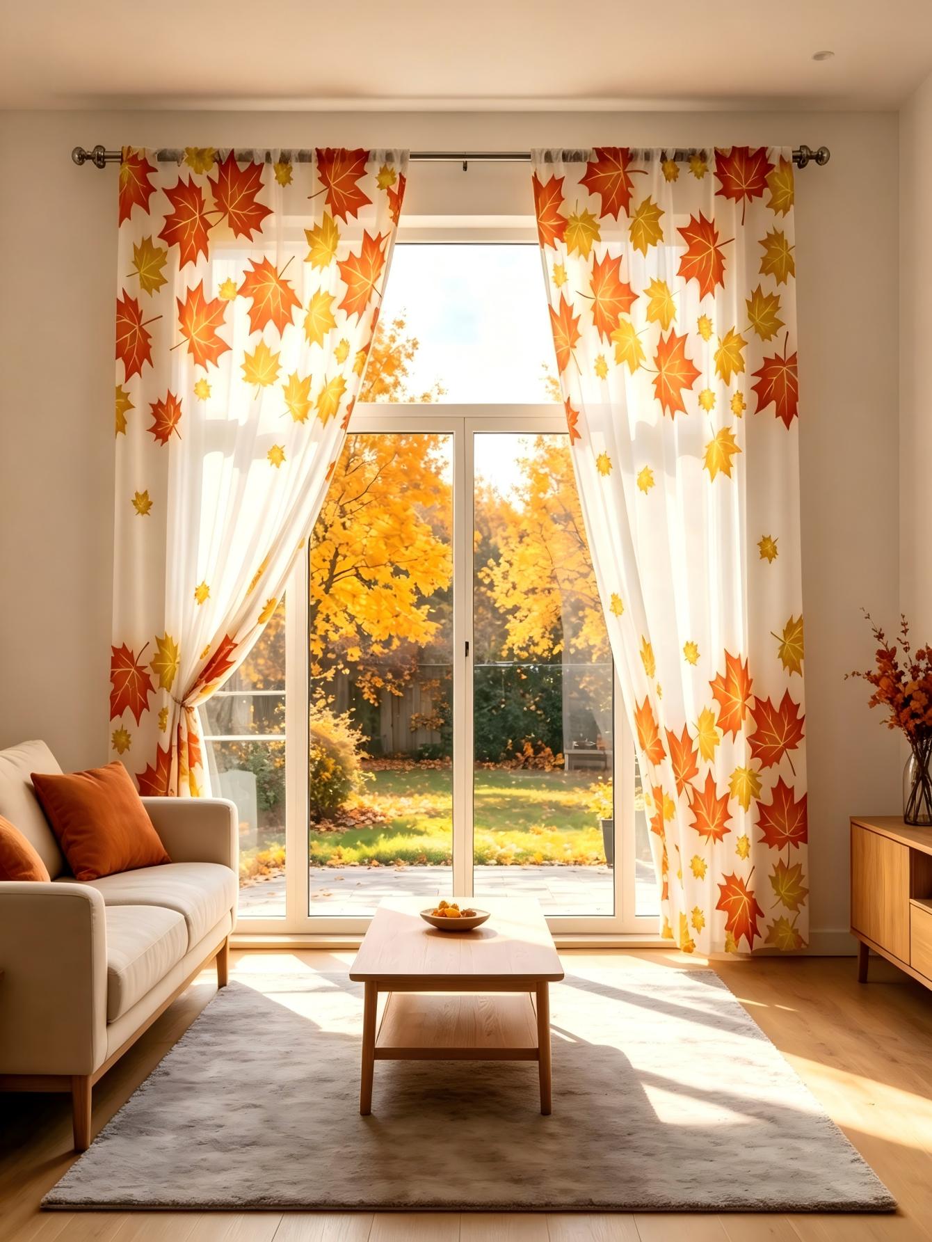 2PCS Digital Print Sheer Curta - огляд і ціна Home Office Rate