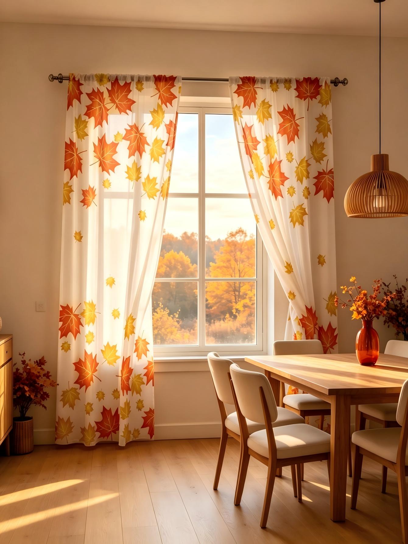 2PCS Digital Print Sheer Curta - огляд і ціна Home Office Rate
