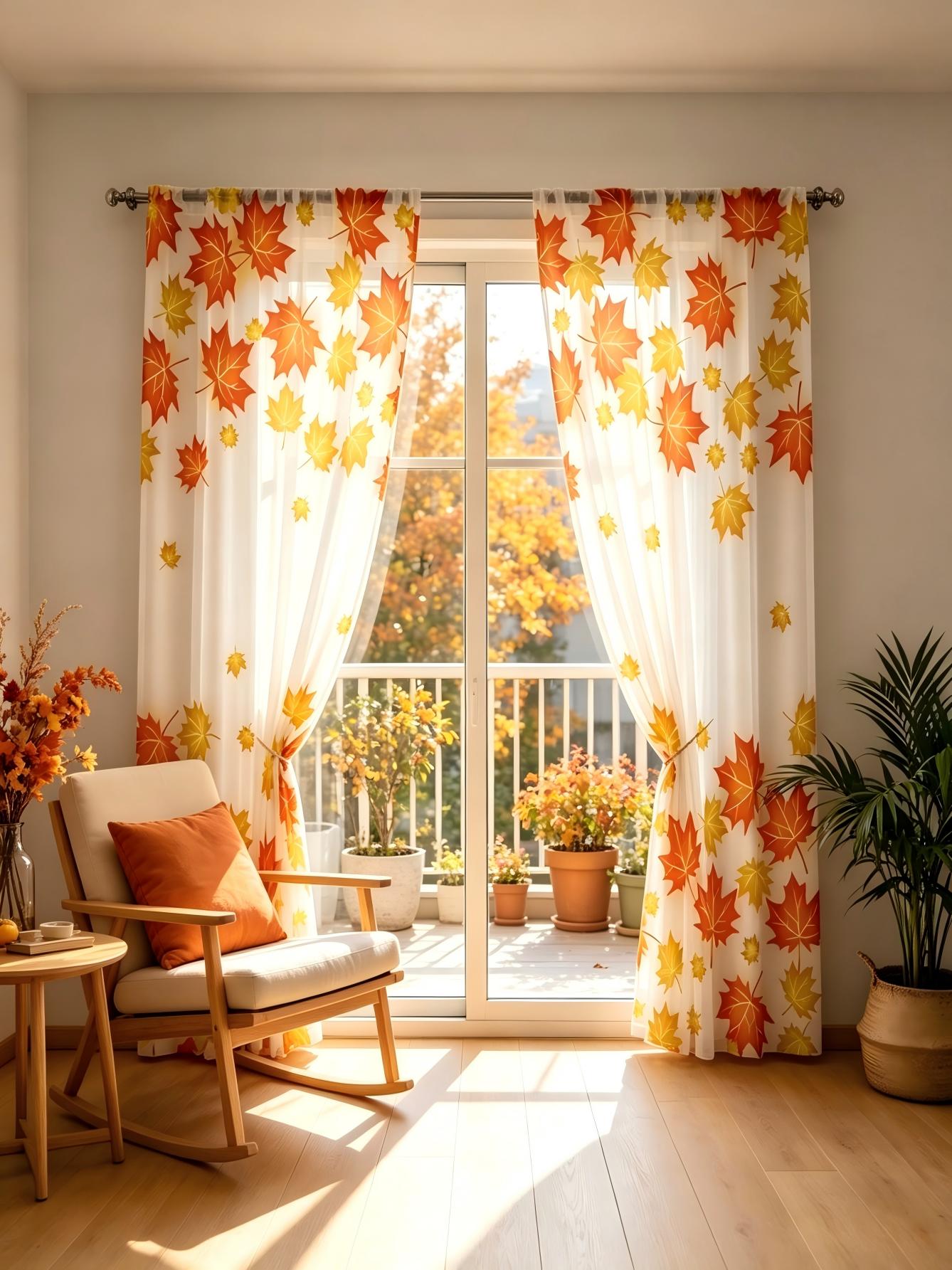 2PCS Digital Print Sheer Curta - огляд і ціна Home Office Rate