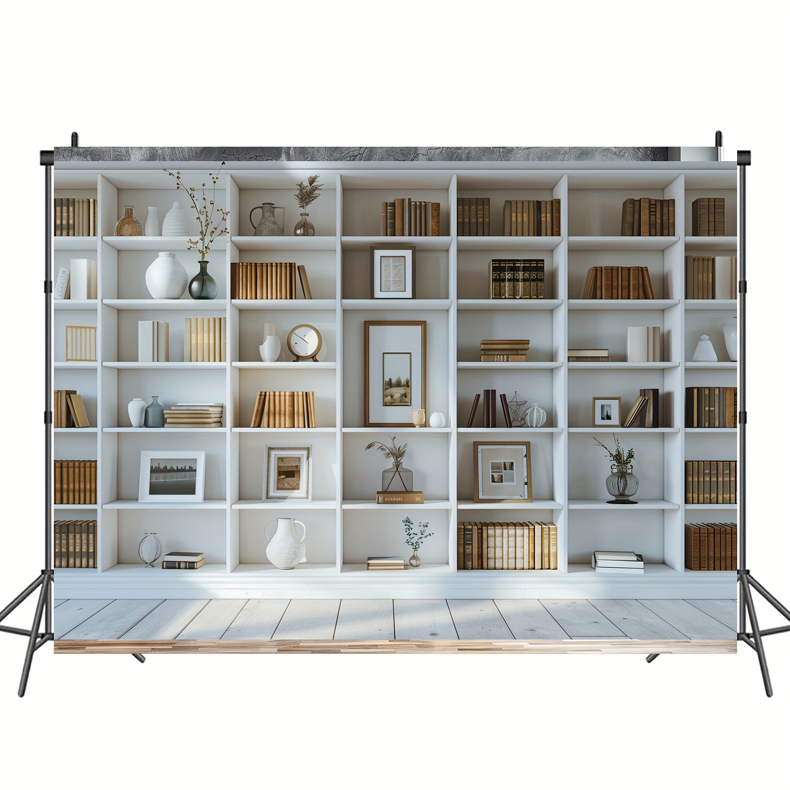 1pc White Bookshelf background - огляд і ціна Home Office Zoom Background
