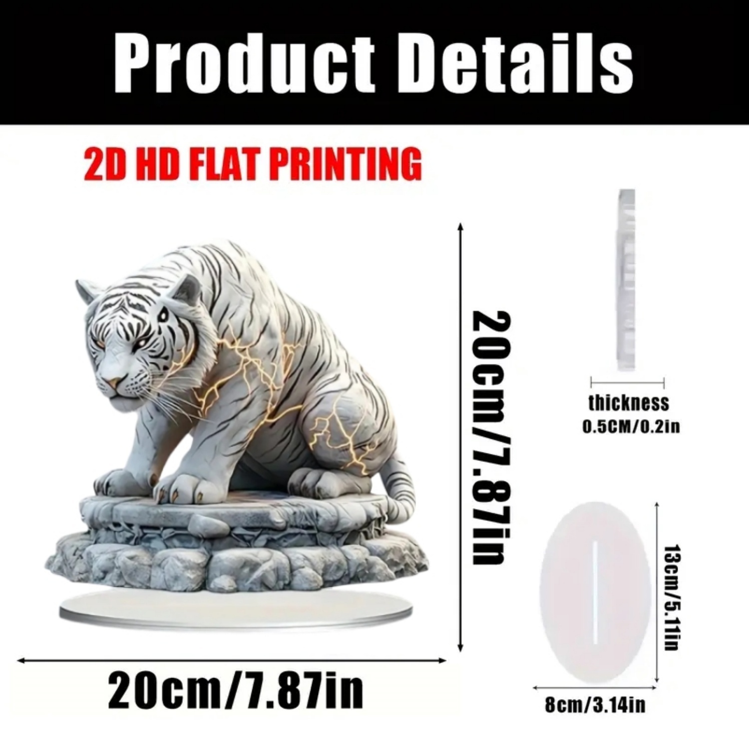 Two Tigers Statue,2D Flat Anim - огляд і ціна Office Table Home
