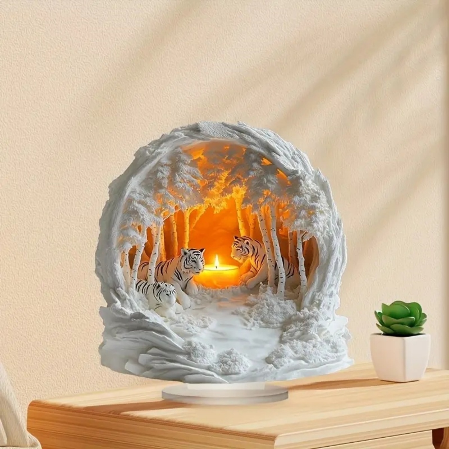 Two Tigers Statue,2D Flat Anim - огляд і ціна Office Table Home