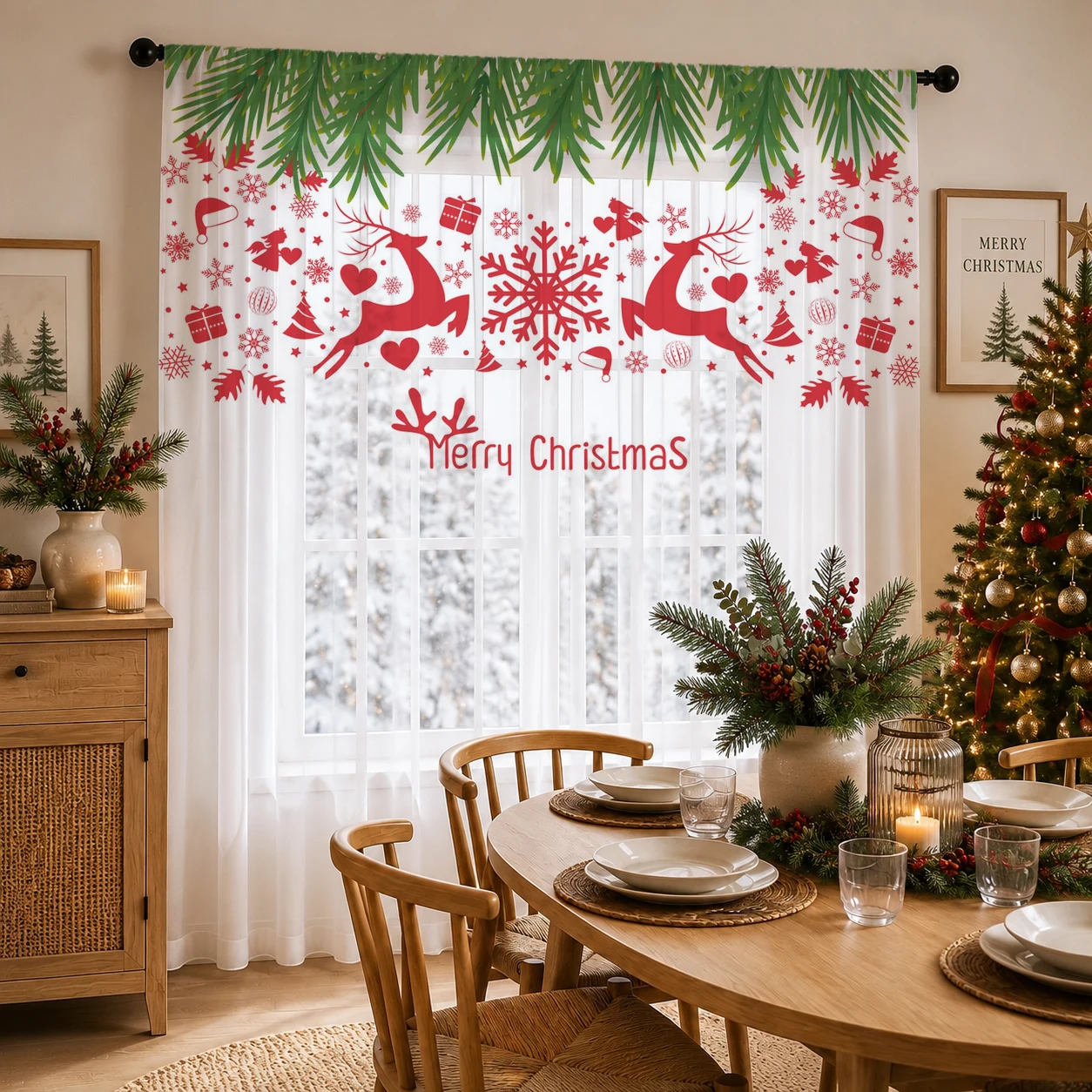 Christmas Gradient Sheer Curta - огляд і ціна Home Office With Plants