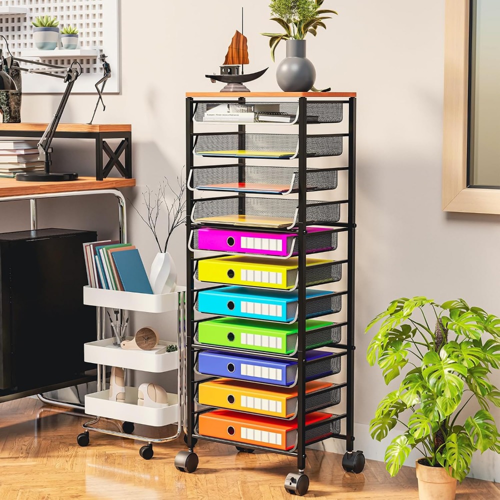12-Tier Rolling File Cart with - огляд і ціна Rolling File Cart