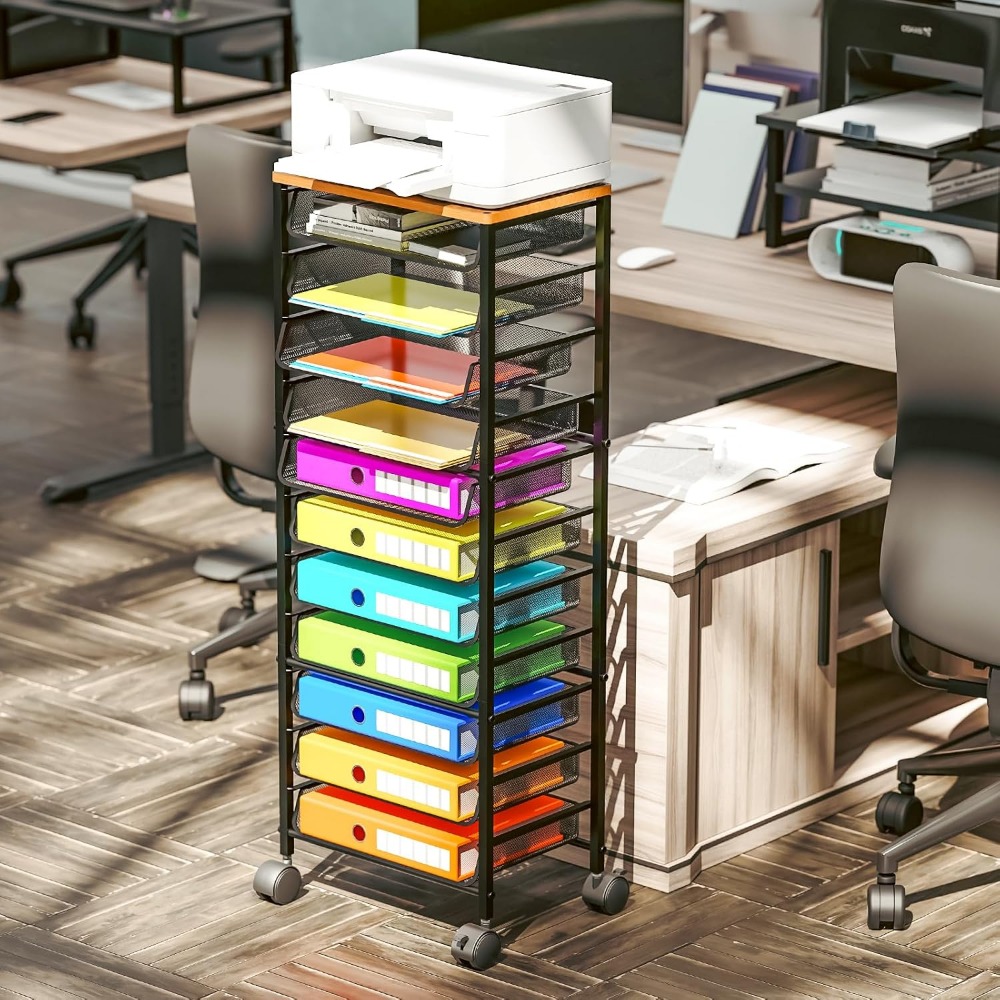 12-Tier Rolling File Cart with - огляд і ціна Rolling File Cart
