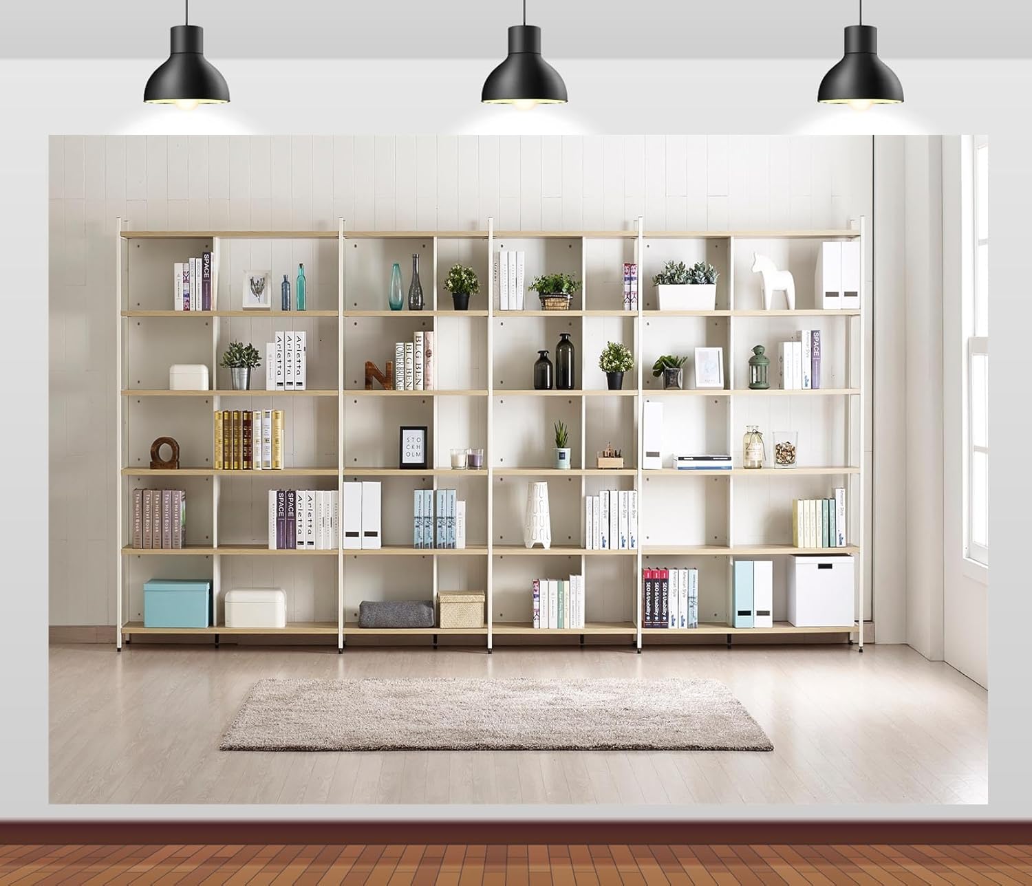 Bookshelf Photography Backdrop - огляд і ціна Home Office Zoom Background