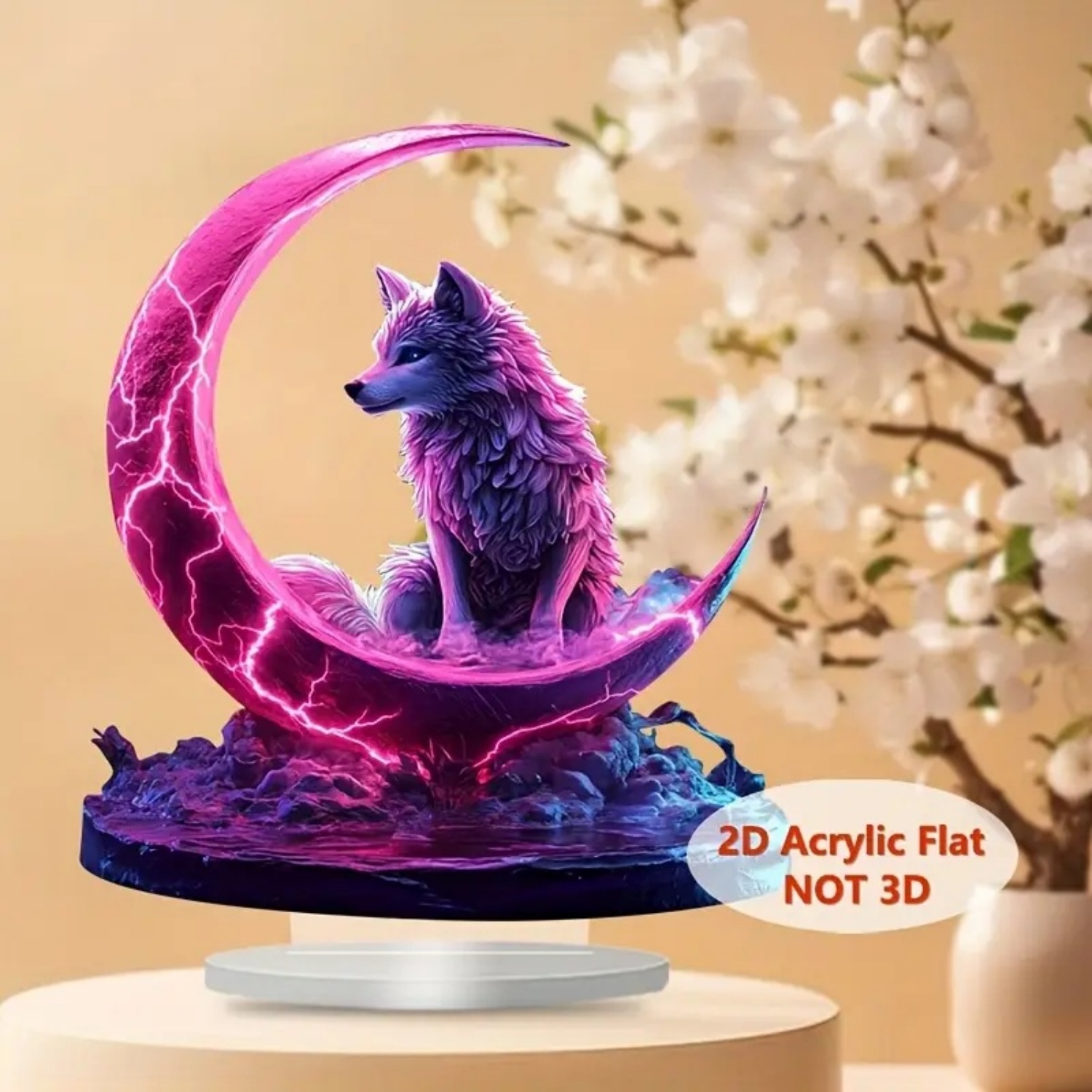 Flame Wolf Statue,2D Flat Acry - огляд і ціна Office Table Home