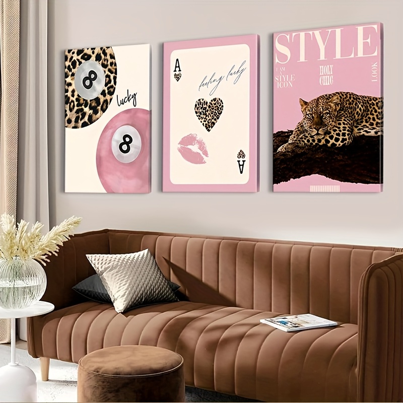 3pcs Leopard Cheetah Canvas Wa - огляд і ціна Home Office Image