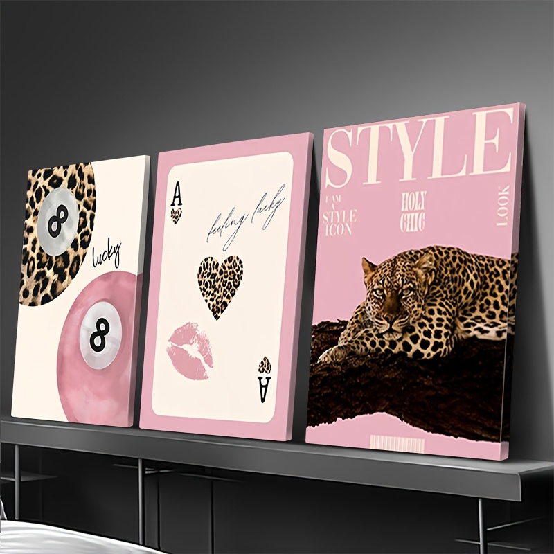 3pcs Leopard Cheetah Canvas Wa - огляд і ціна Home Office Image