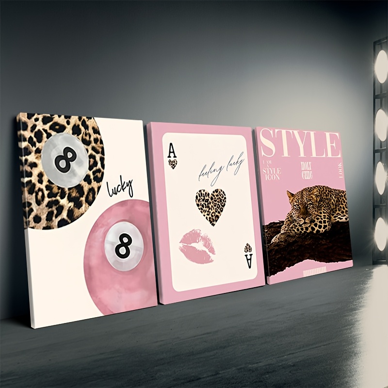 3pcs Leopard Cheetah Canvas Wa - огляд і ціна Home Office Image