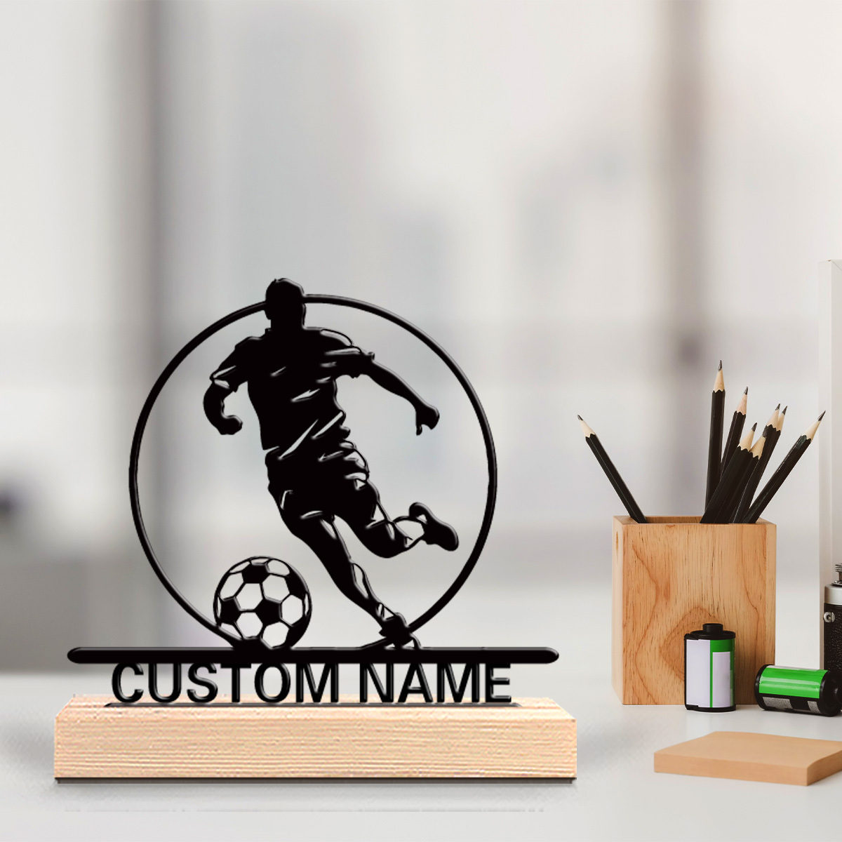 Custom Soccer Player Metal Sta - огляд і ціна Office Table Home