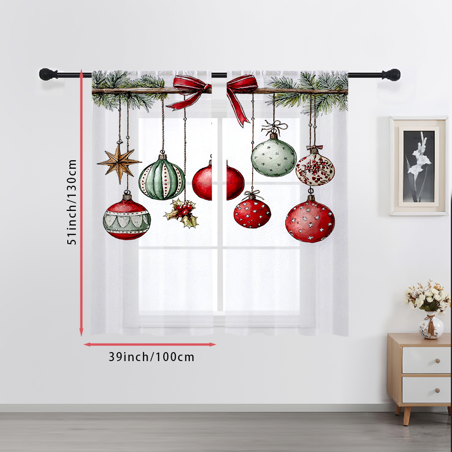 2PCS Christmas Winter Sheer Cu - огляд і ціна Home Office Rate