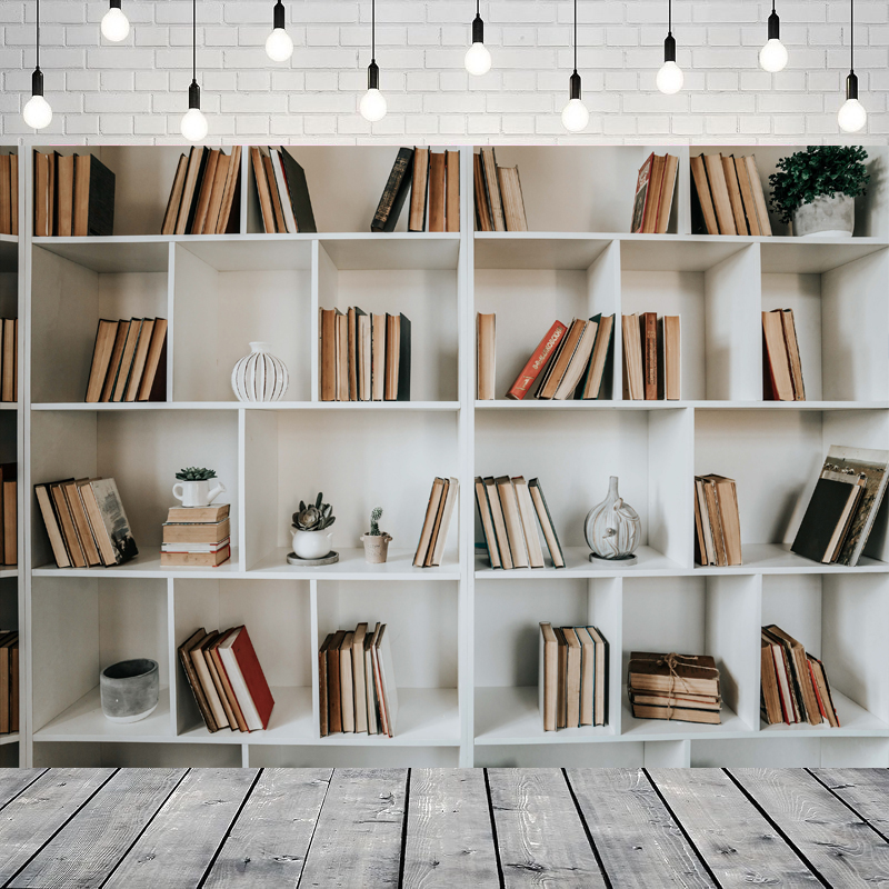White Bookshelf Photography Ba - огляд і ціна Home Office Zoom Background