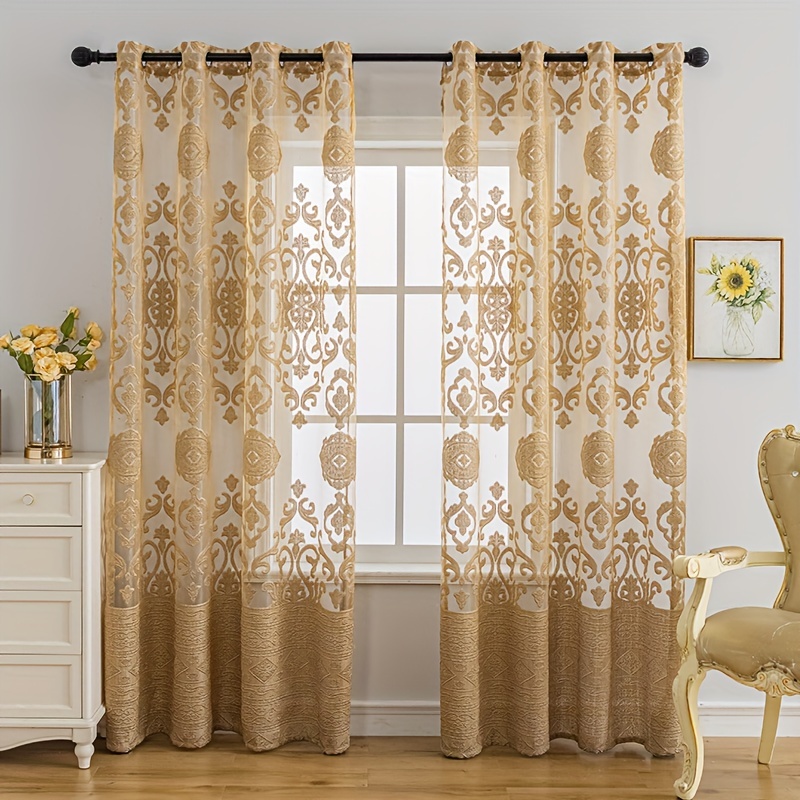 1pc Khaki 3D Embossed Sheer Cu - огляд і ціна Home Office Rate