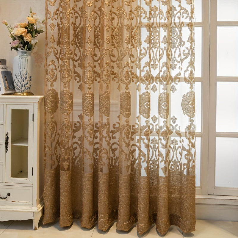 1pc Khaki 3D Embossed Sheer Cu - огляд і ціна Home Office Rate