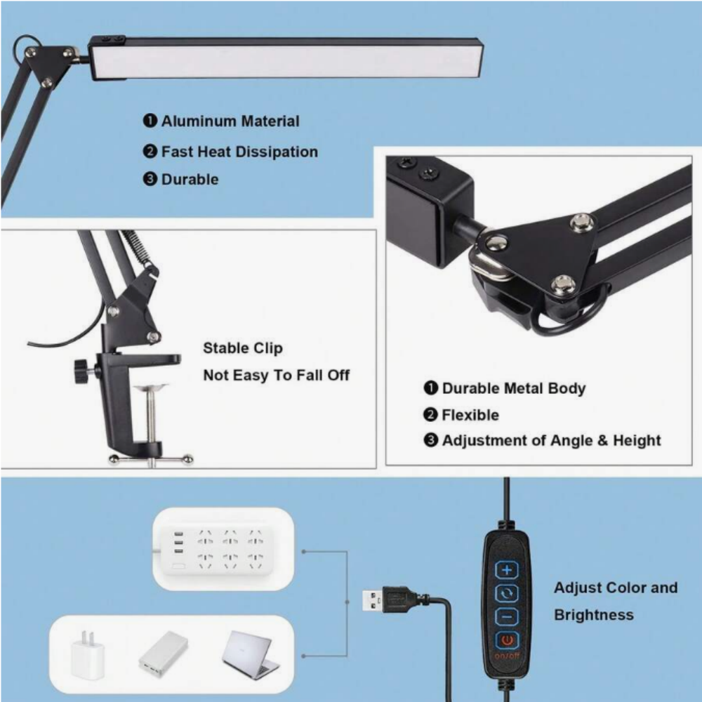 LED Desk Lamp For Home,Reading - огляд і ціна Office Table Home