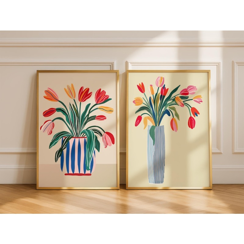 2pcs Tulip Flowers Canvas Wall - огляд і ціна Home Office Image