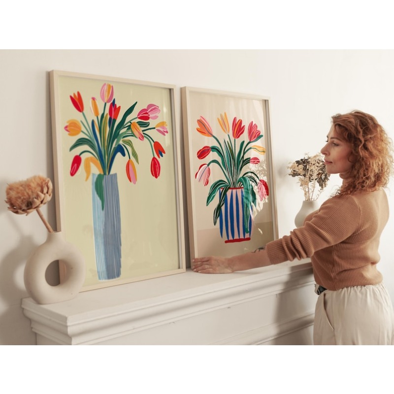 2pcs Tulip Flowers Canvas Wall - огляд і ціна Home Office Image