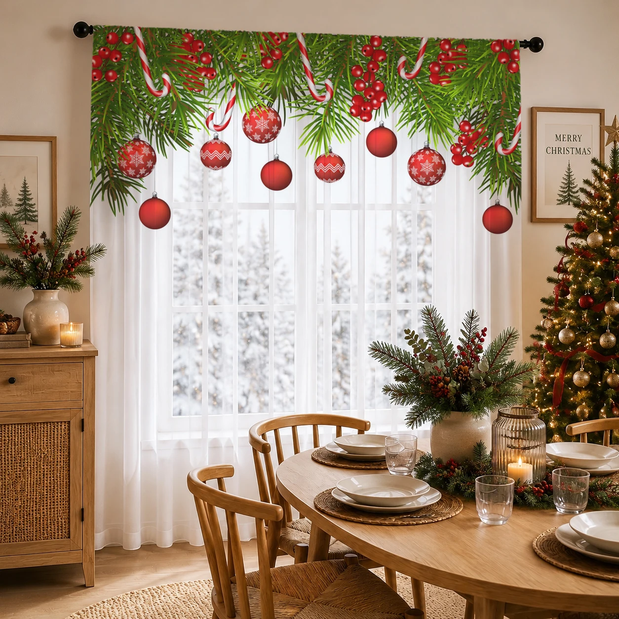 Christmas Gradient Sheer Curta - огляд і ціна Home Office With Plants