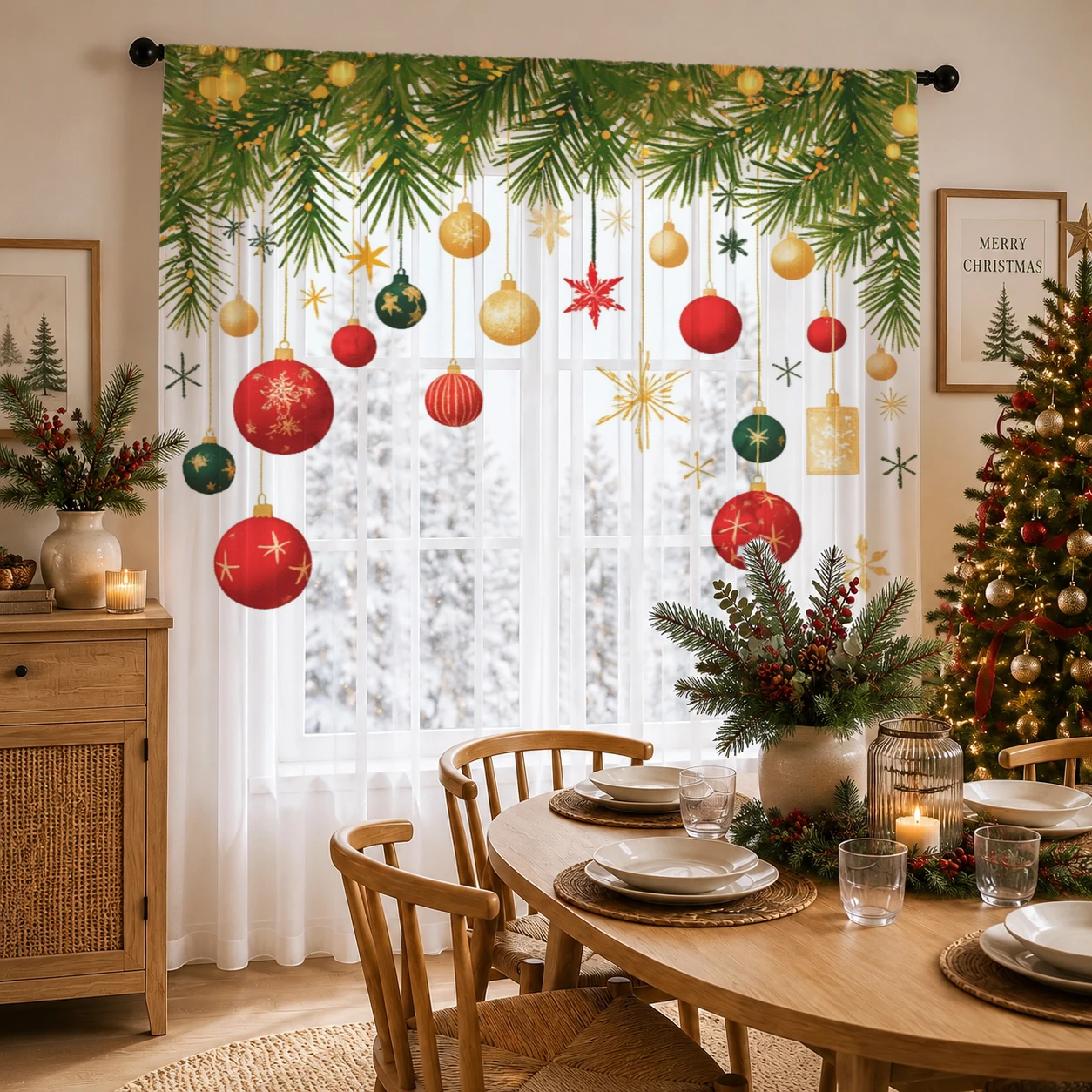 Christmas Gradient Sheer Curta - огляд і ціна Home Office With Plants