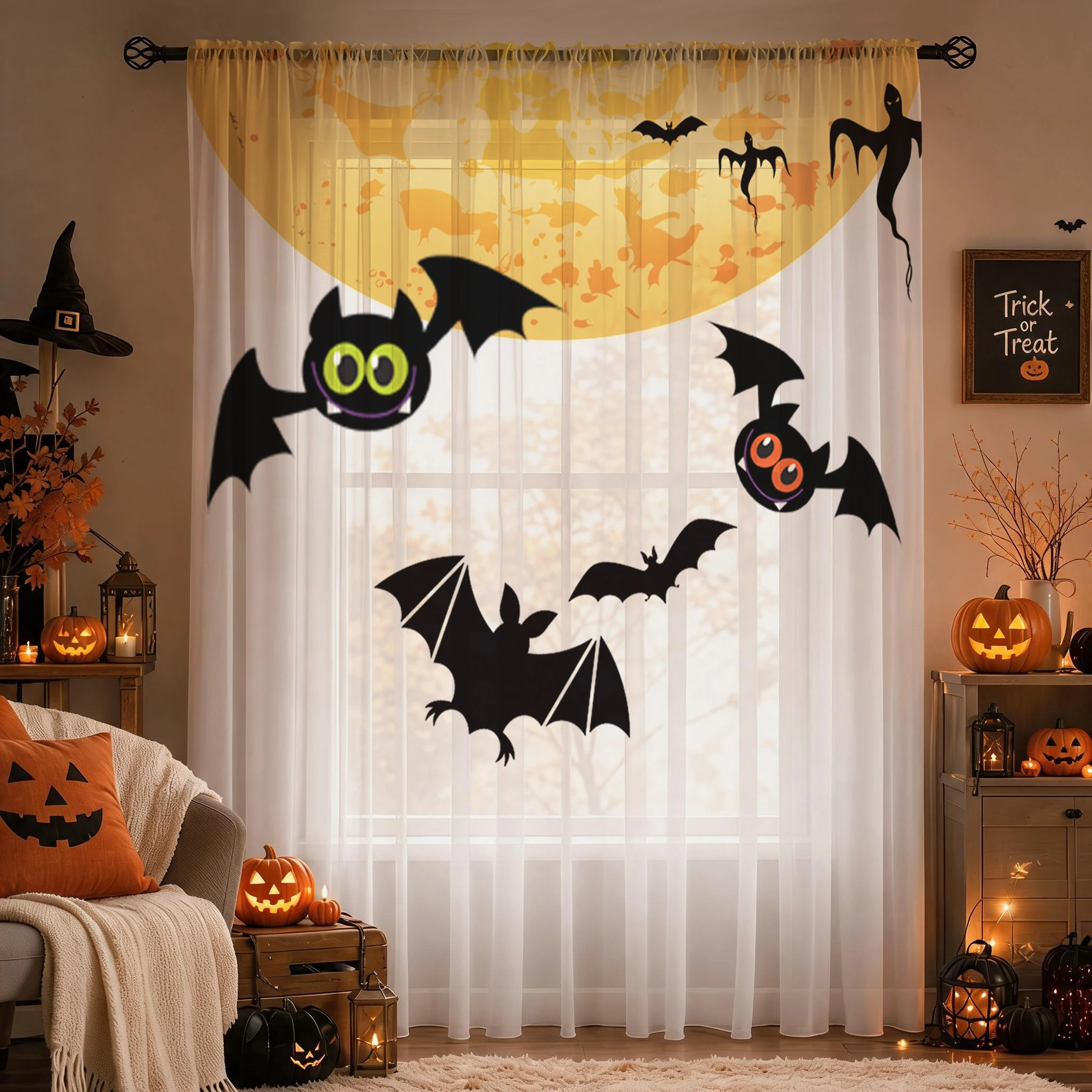 Halloween Day Gradient Sheer C - огляд і ціна Home Office With Plants