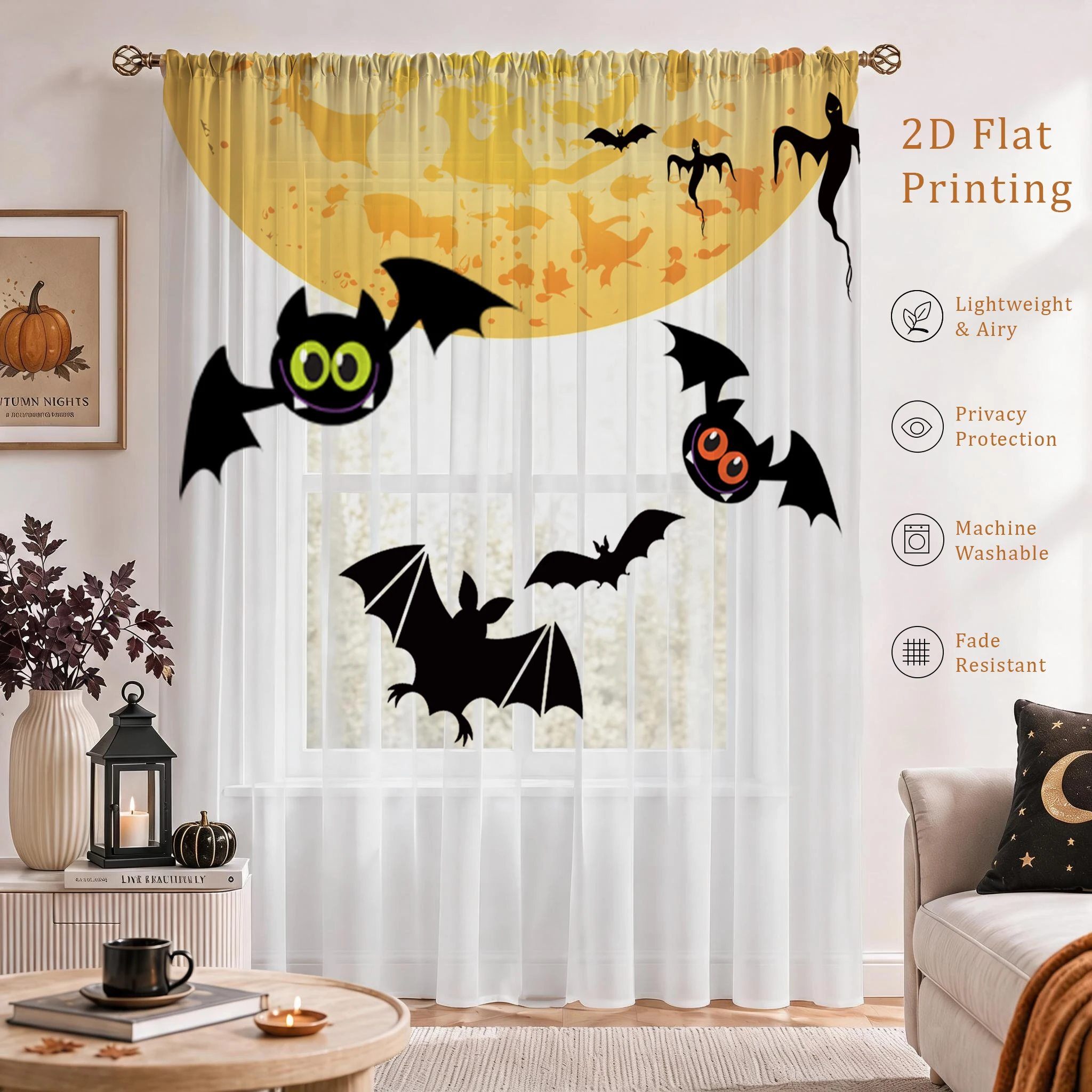 Halloween Day Gradient Sheer C - огляд і ціна Home Office With Plants