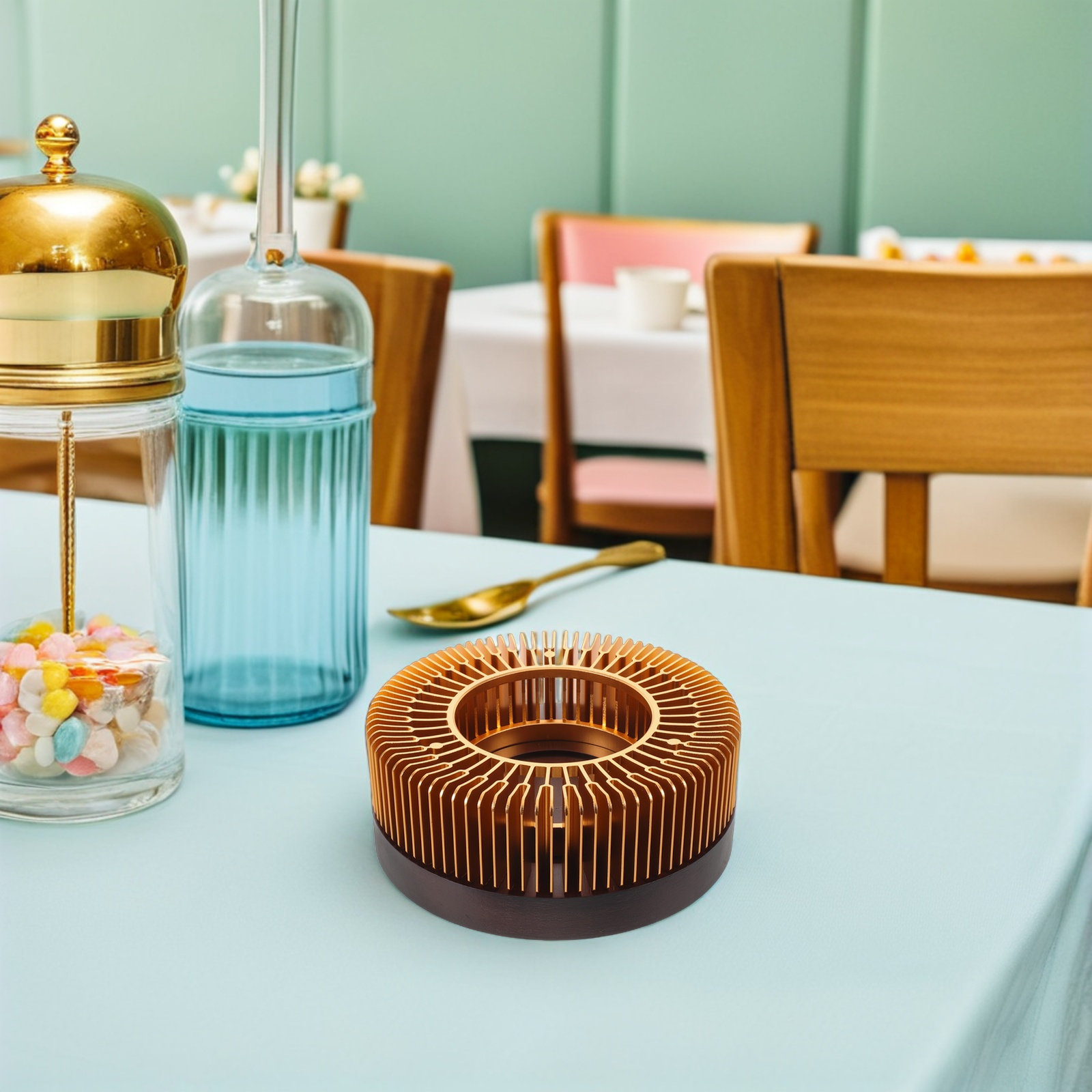 Gold Tea Pot Warmer Heater Alu - огляд і ціна Office Table Home
